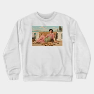 The Quiet Pet by John William Godward Crewneck Sweatshirt